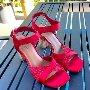 Farylrobin Red healed sandals.